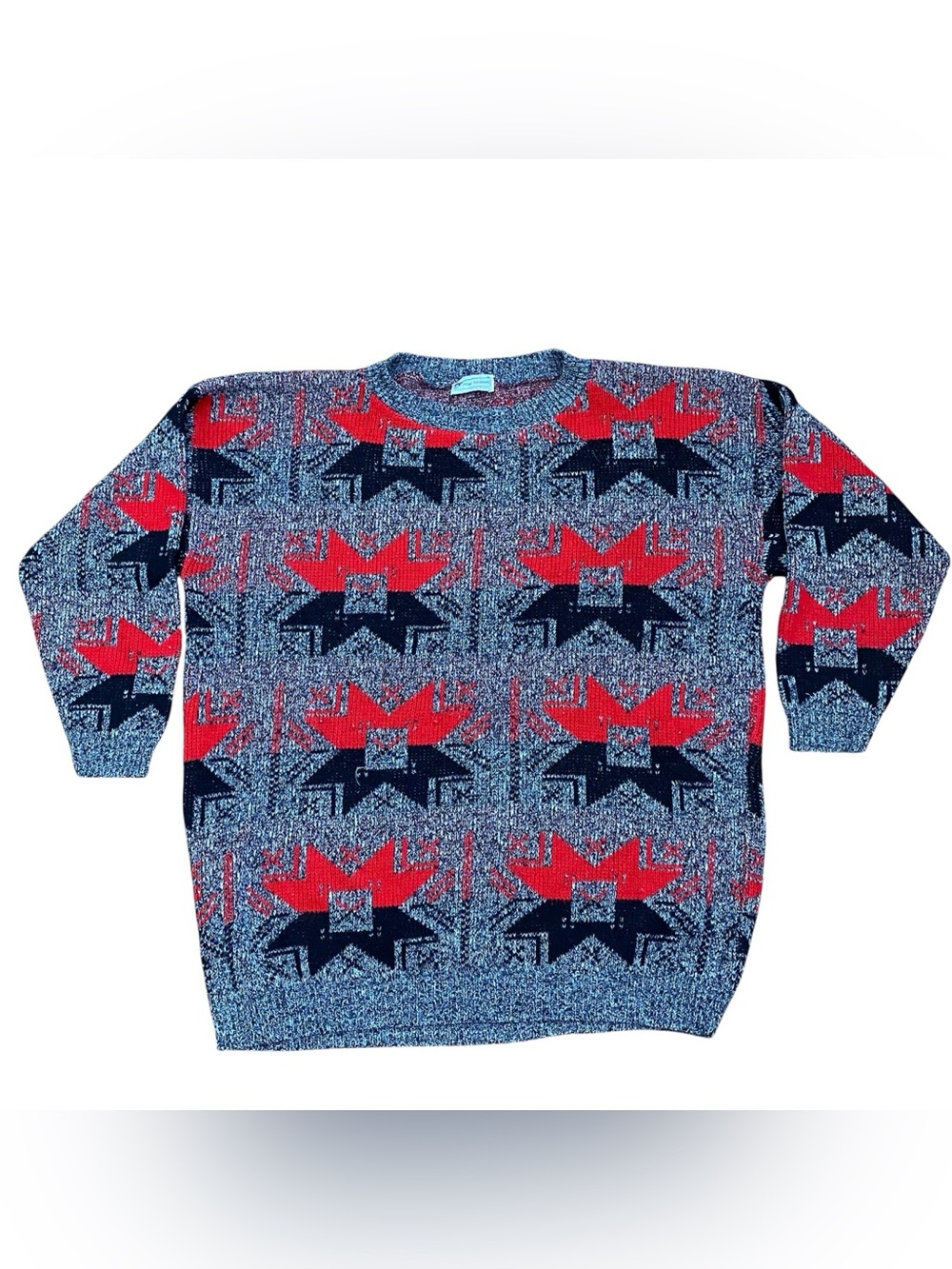 Vintage 1980s A Jane Adams Abstract Cottagecore Grandpa Sweater
